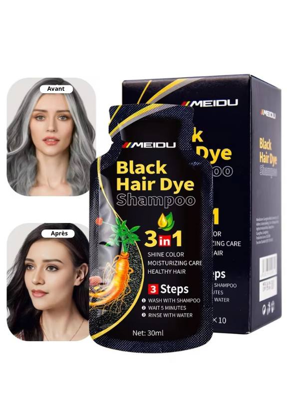 shampoing colorant noir 3 en 1