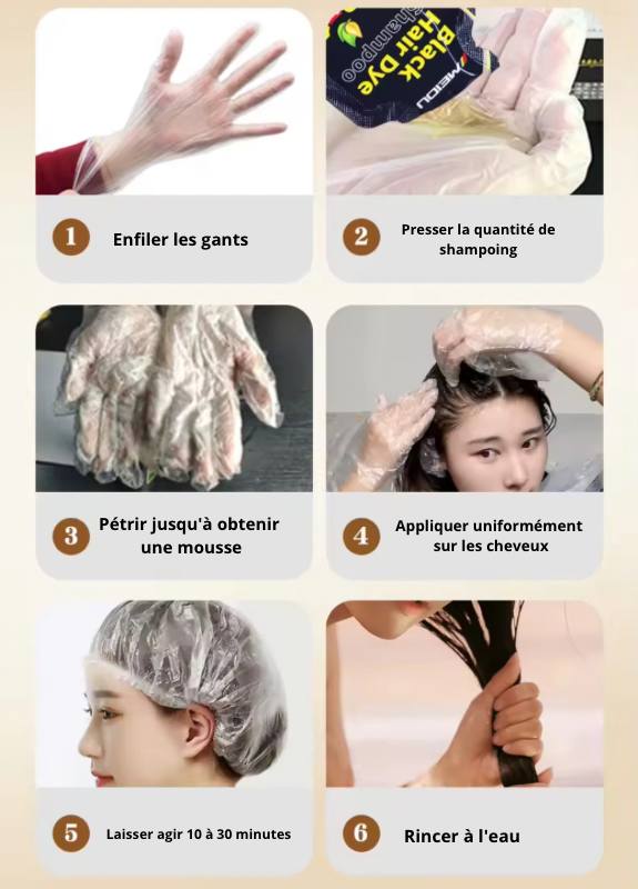 shampoing colorant noir 3 en 1