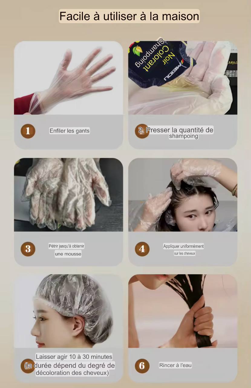 shampoing colorant noir 3 en 1