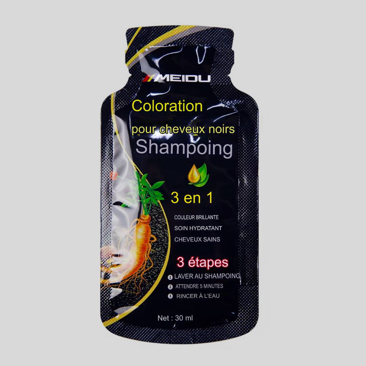 shampoing colorant noir 3 en 1